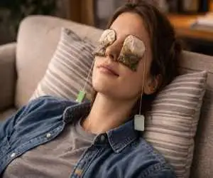 طریقه گذاشتن چای کیسه ای روی چشم؛ چه فایده و ضرری دارد؟