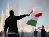 آتش جنگ بر علیه ایران به خیابان های ایتالیا رسید+ ویدئو  -  7 پلیس مجرووح شدند