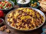 رب پلوی شیرازی؛ پلویی ملس با مرغ، گردو و رب انار